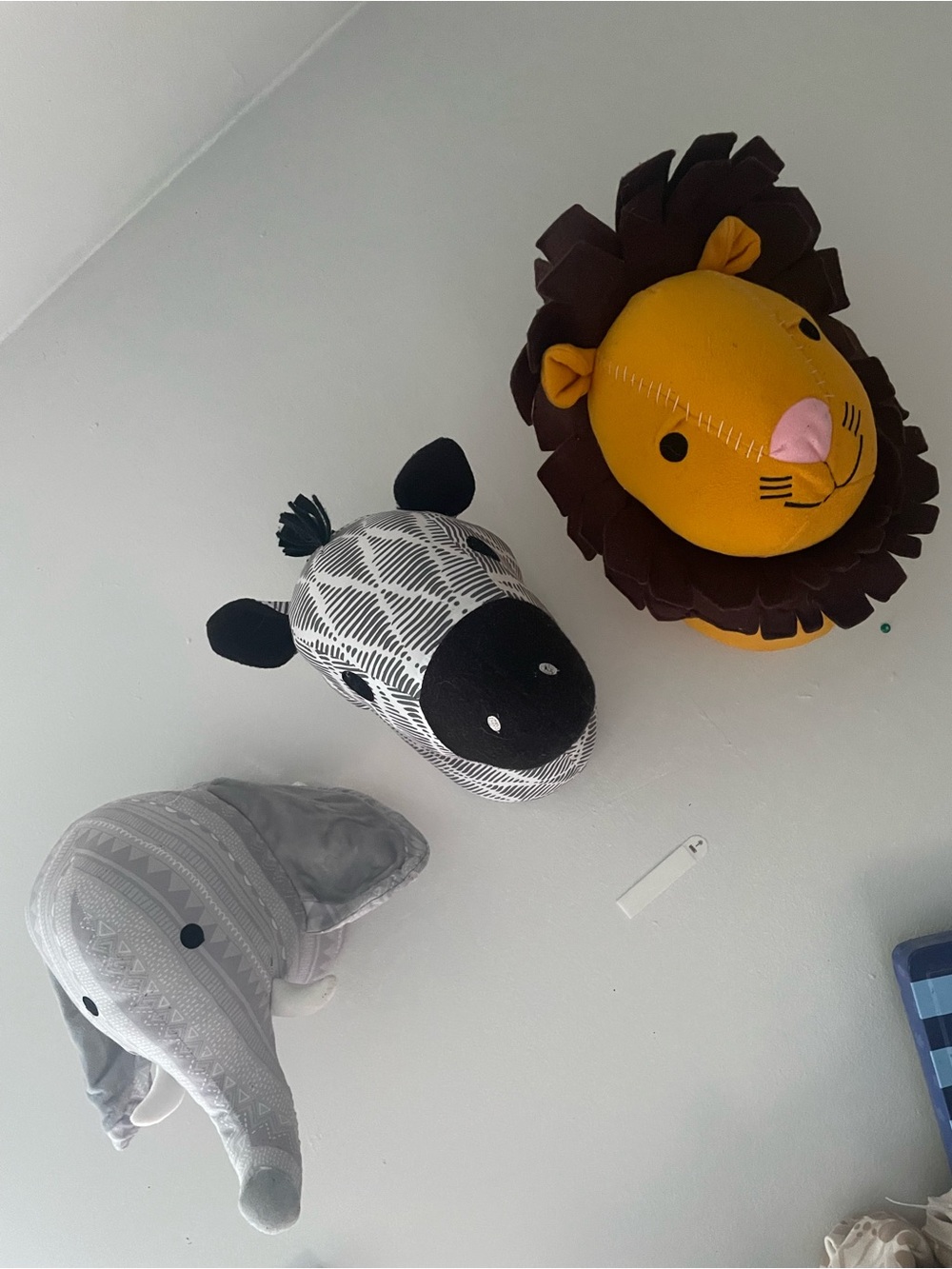 NoJo Elephant, Zebra & Lion Wall Mount Soft Kids Safari Animal Nursery Decor